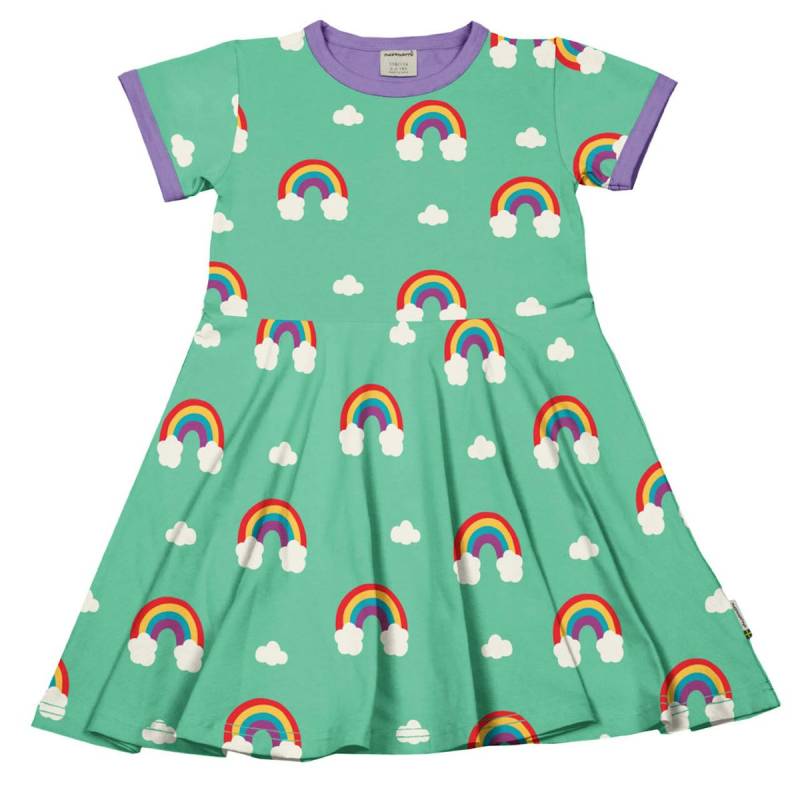 Flatterkleid kurzarm Regenbogen türkis 134/140 Flatterkleid kurzarm Regenbogen türkis 134/140