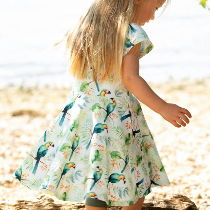 Flatterkleid kurzarm Tukan grün 134/140