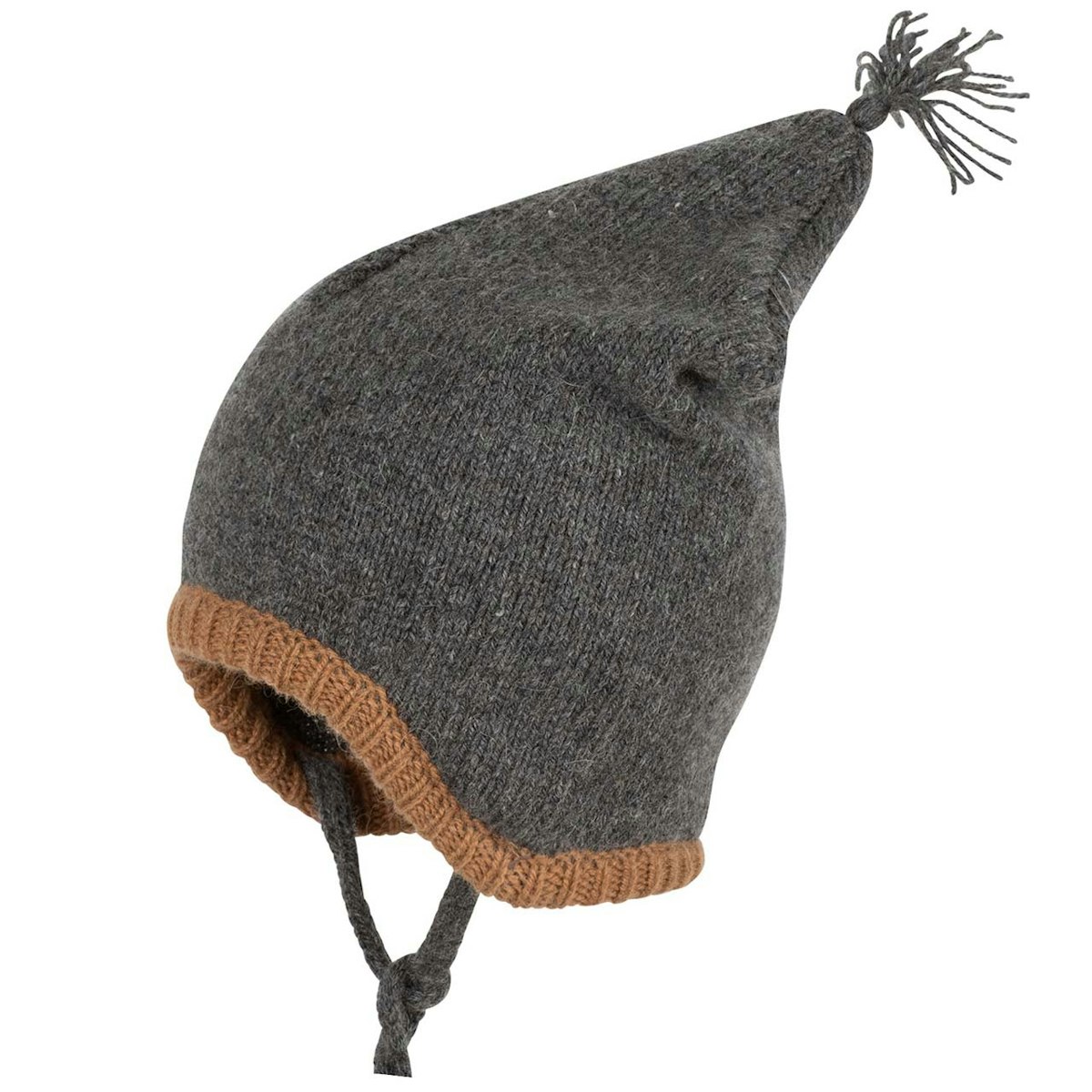 Flauschige Zipfel Strickmütze Alpaka-Merino Woll Mix 45/47