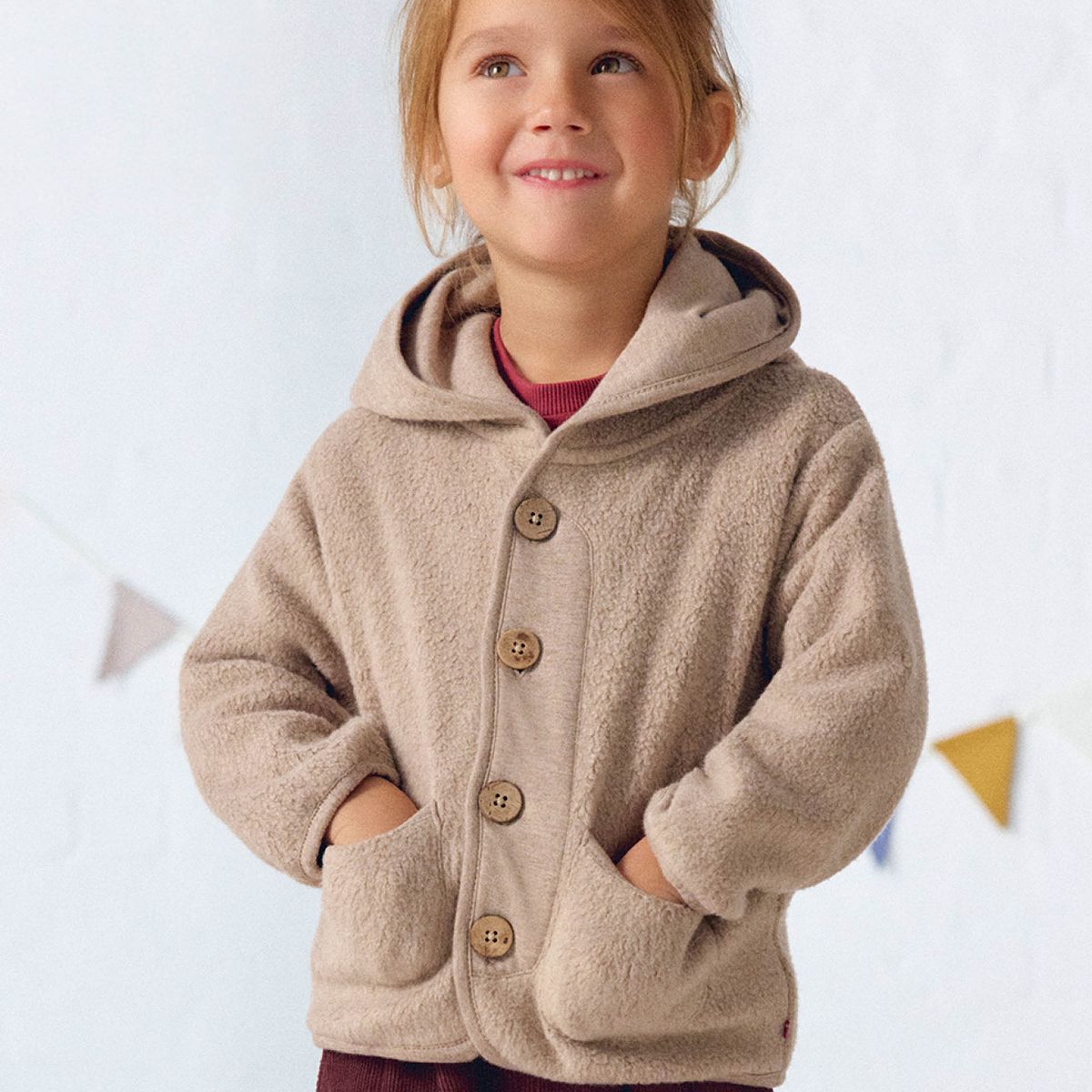 Fleece-Jacke beige melange 98/104