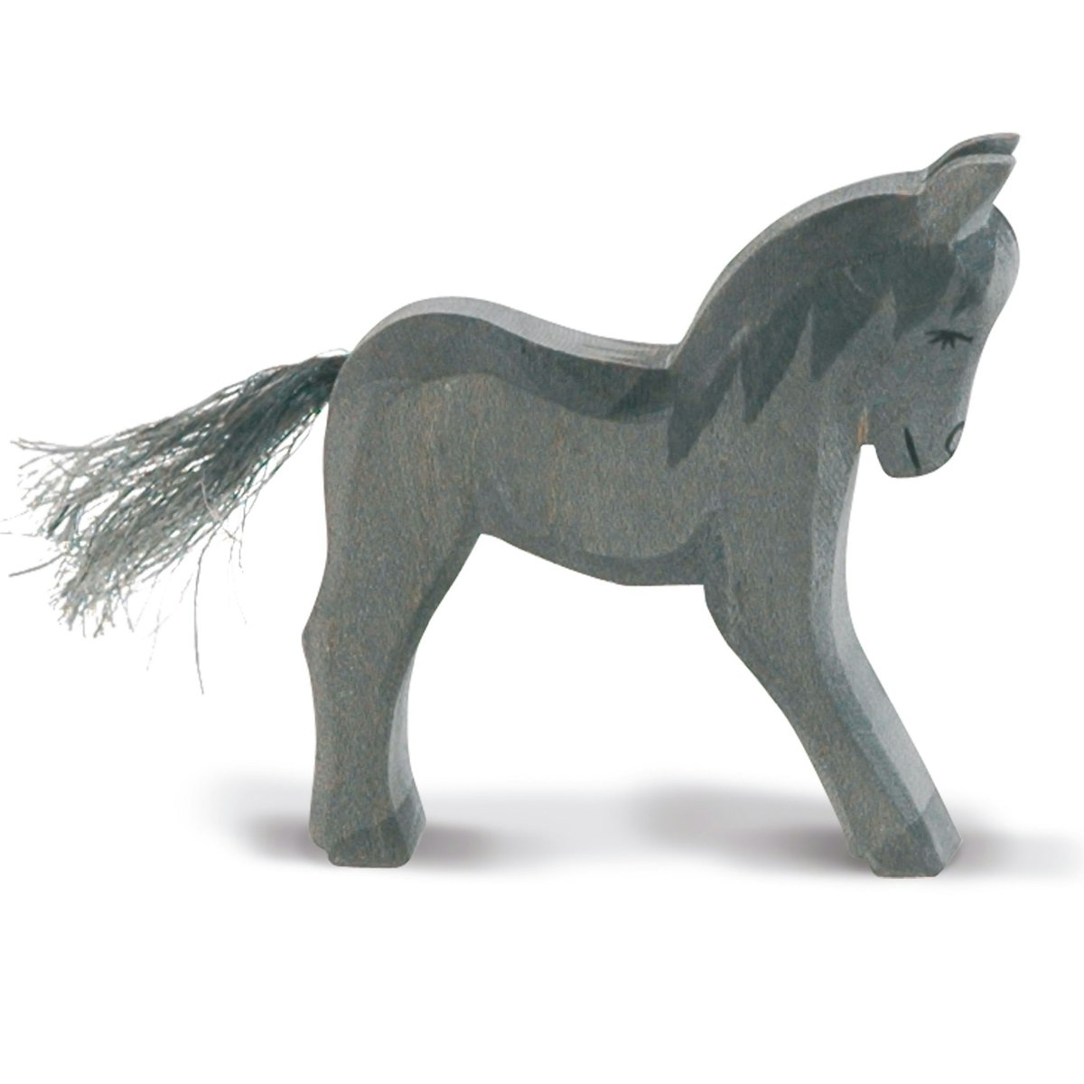 Fohlen schwarz Holzfigur 8 cm