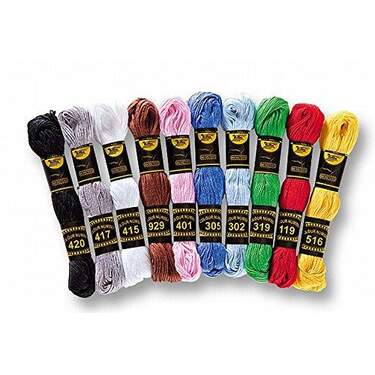 Folia Stickgarn Set 10 Farben, je 40m, sortiert