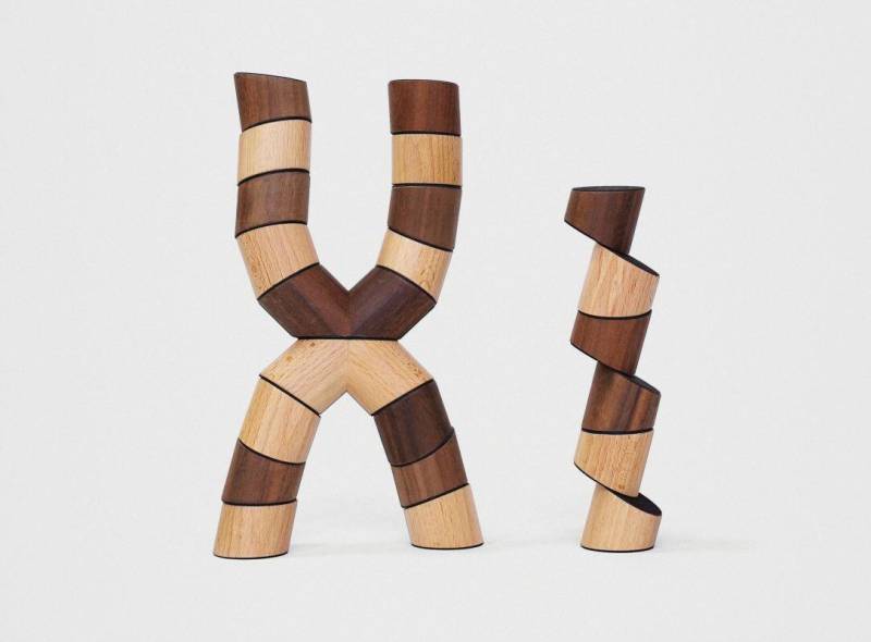 Frechling - Stapelspiel LOGGOS Buche-Nuss M (20 Loggos + 2 Y-Steine)