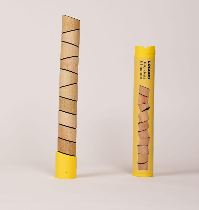Frechling - Stapelspiel LOGGOS Buche S (10 Loggos) - Loggos Verrücktes Stapelspiel