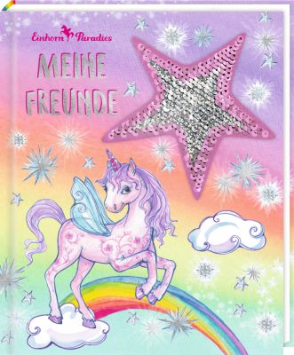 Freundebuch: Einhorn-Paradies  Meine Freunde (mit Wendepailletten)