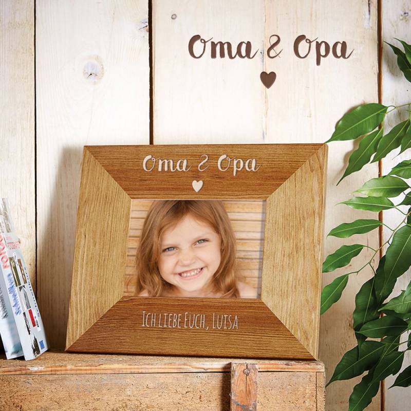 Personalisierter Bilderrahmen - Oma & Opa mit Herz von Monsterzeug