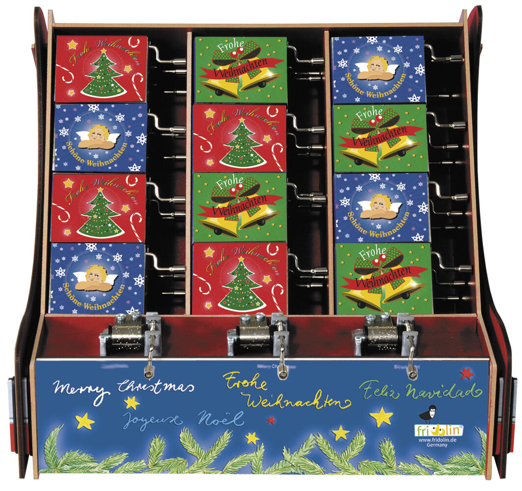 Fridolin - DISPLAY, Spieluhren, Weihnachten 1, sort., 36 Stk.
