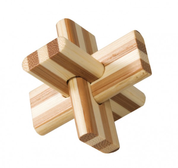 Fridolin IQ Test Bambus-Puzzle in der Dose "Kreuz"
