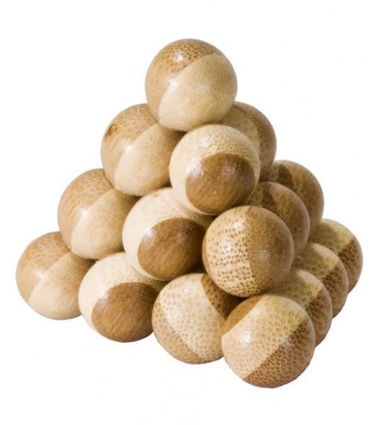 Fridolin IQ Test Bambus-Puzzle in der Dose "Pyramide"