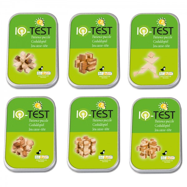 Fridolin IQ Test Bambuspuzzle in der Dose Sparpaket 2