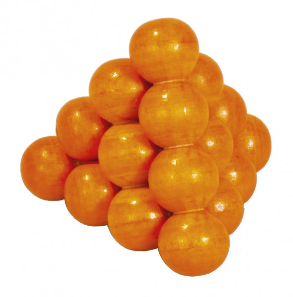 Fridolin IQ Test Holzpuzzle "Kugelpyramide - orange"