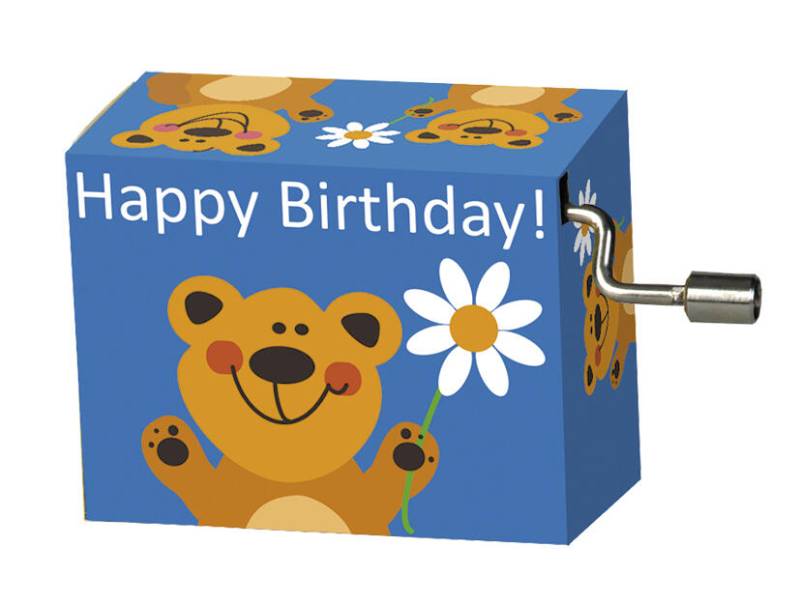 Fridolin - Spieluhr, Happy Birthday, Bär mit Blume Fridolin - Spieluhr, Happy Birthday, Bär mit Blume