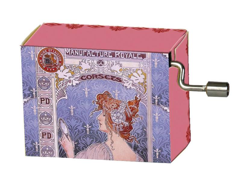 Fridolin - Spieluhr, La vie en rose, lila, Art Nouveau/Jugend