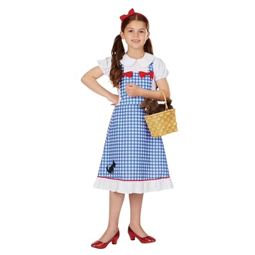 Fun Shack Dorothy Kostüm Mädchen, Wizard Kostüm, Kinderbuch Charakte, Zauberer Kostüm, Kinder Faschingskostüm Mädchen - L