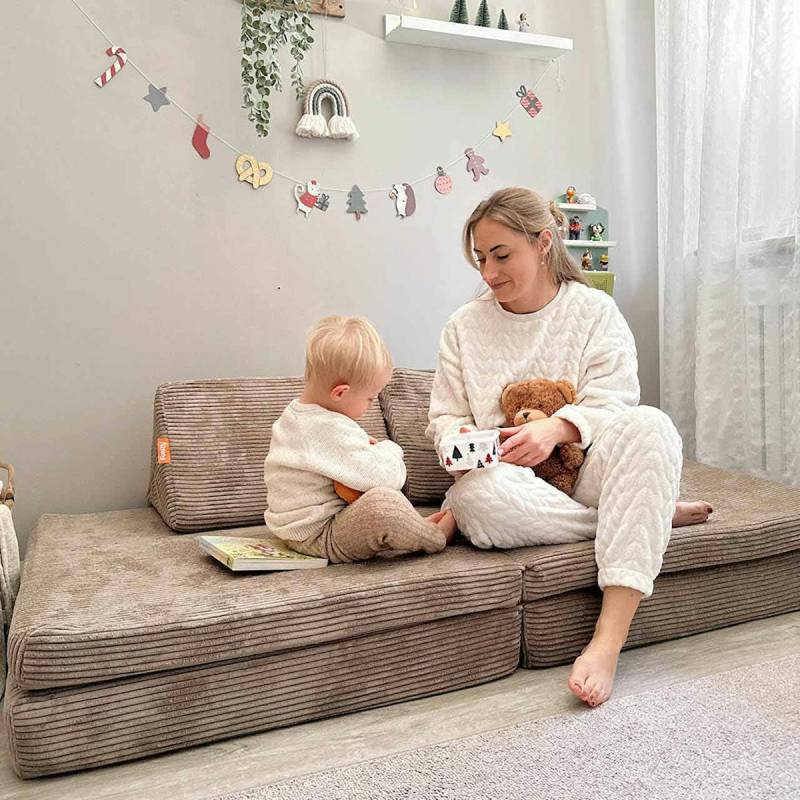 Funzy Spielsofa 4-teilig Cord Karamell Braun Funzy Spielsofa 4-teilig Cord Karamell Braun