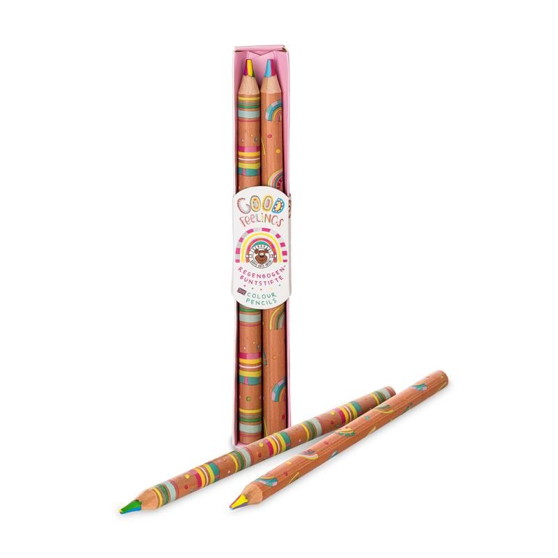 GOOD FEELINGS Regenbogen-Buntstifte 2er Geschenkset 0,9x17,5cm Stifte