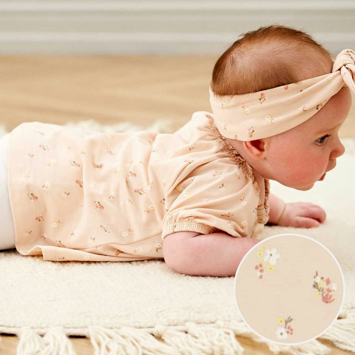 Geblümter Kleidchen Body rose 80