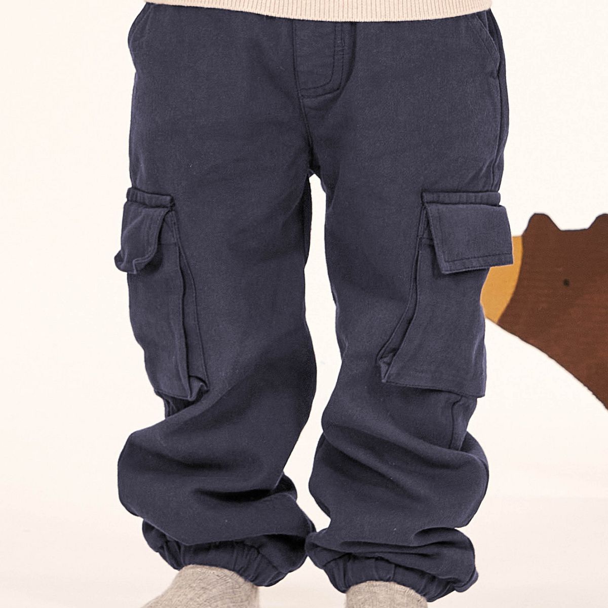 Gefütterte Cargo Twillhose dunkelblau 128 Gefütterte Cargo Twillhose dunkelblau 128