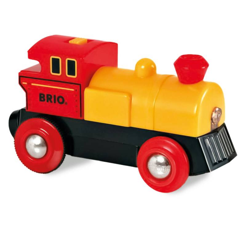 Gelbe Batterielok mit Scheinwerfer ab 3 Jahren Gelbe Batterielok mit Scheinwerfer ab 3 Jahren