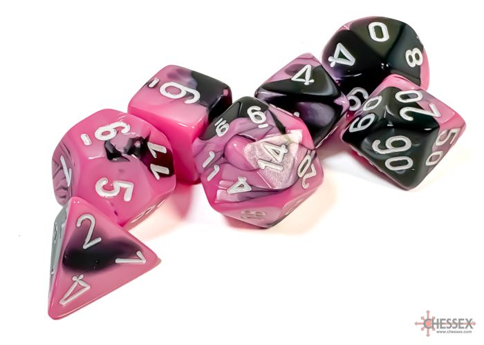 Gemini Black Pink/White RPG Dice Set Würfel Dices P&P Dices Chessex Gemini Black Pink/White RPG Dice Set Würfel Dices P&P Dices Chessex