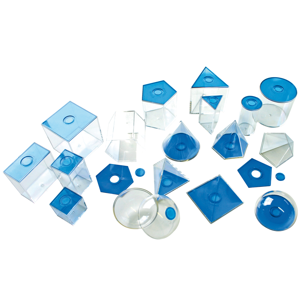 Geometrische Körper transparent blau klein Geometrische Körper transparent blau klein