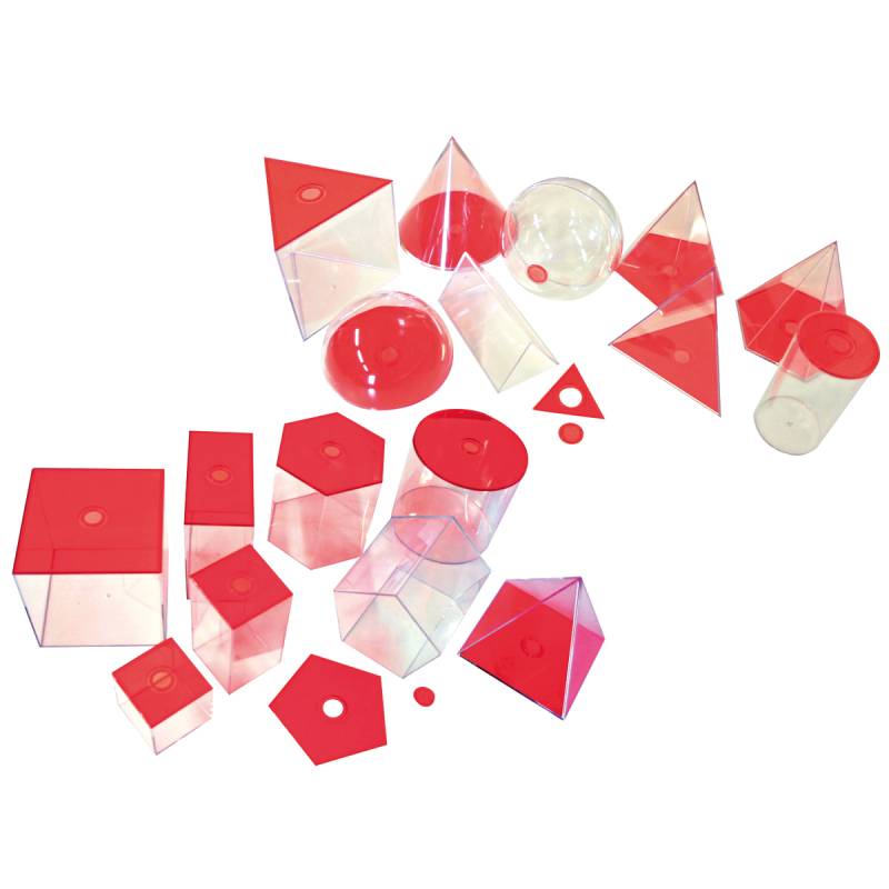 Geometrische Körper transparent rot groß Geometrische Körper transparent rot groß