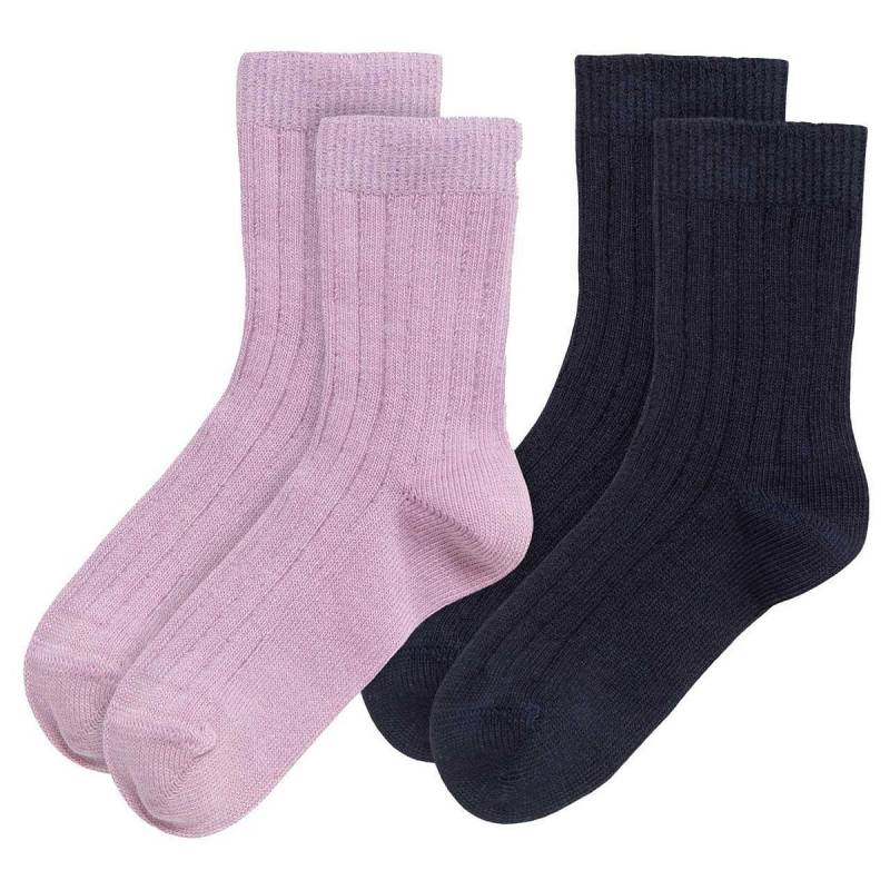 Gerippte Babysocken Doppelpack blau-flieder 21/24 Gerippte Babysocken Doppelpack blau-flieder 21/24