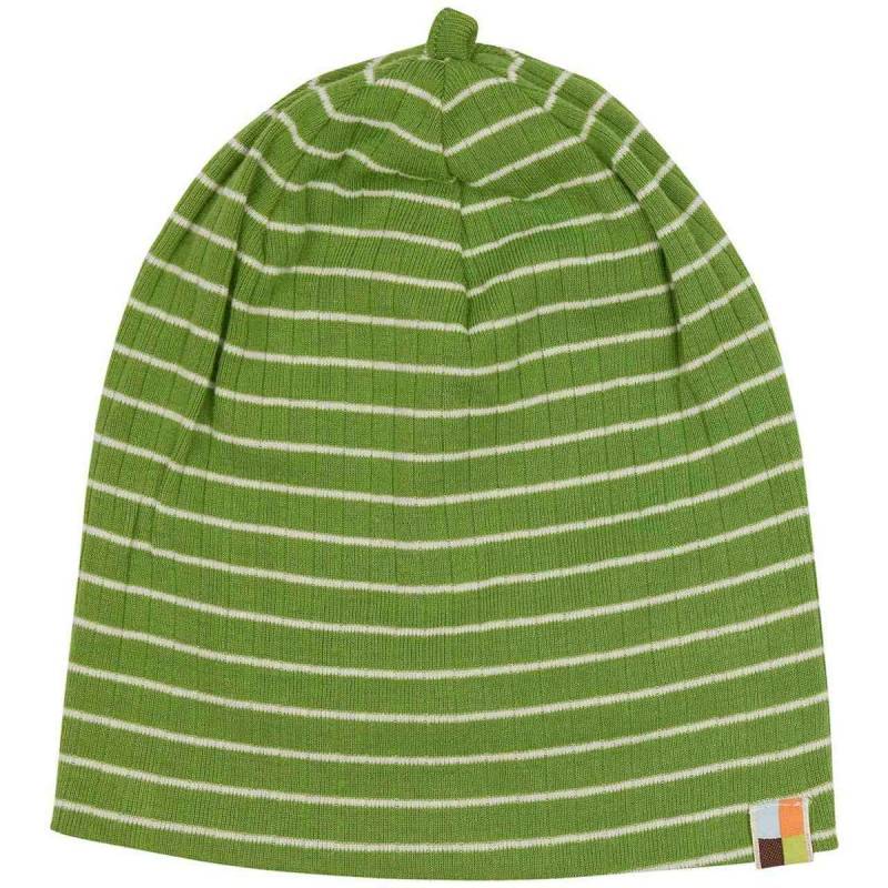 Gerippte Beanie grün gestreift 110