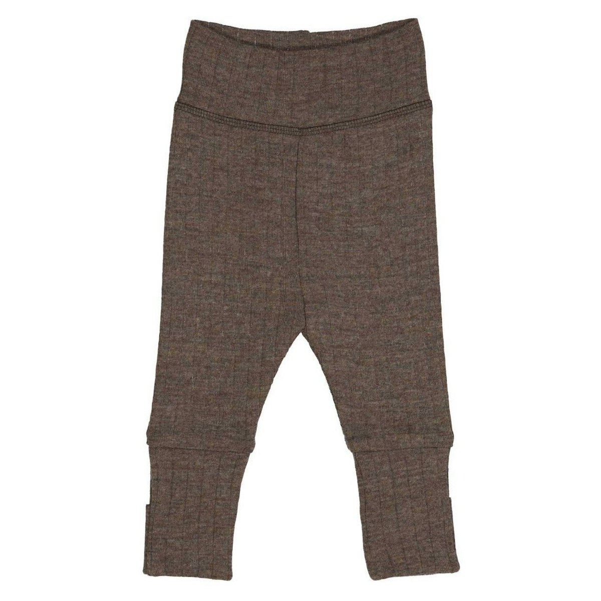Gerippte Wolle Hose walnussbraun meliert 44