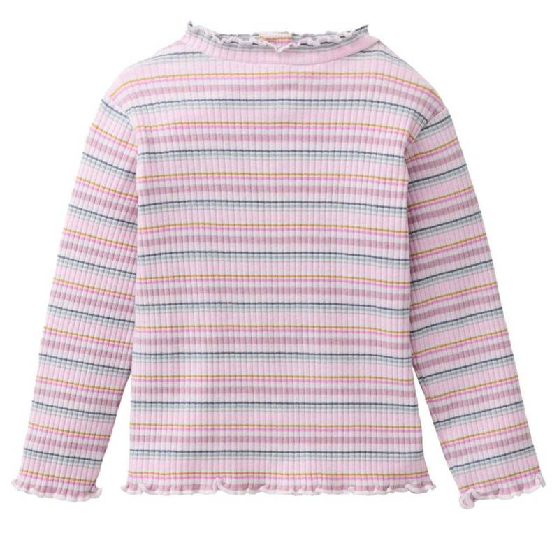 Geripptes Langarmshirt Stehkragen rosa 98/104