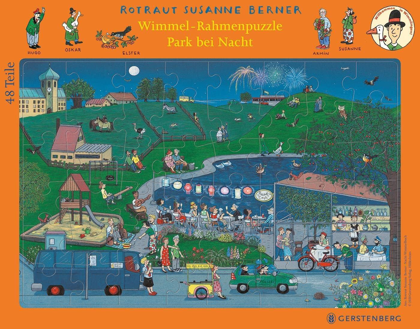 Gerstenberg Verlag - Park bei Nacht-Wimmelpuzzle, Rahmenpuzzle