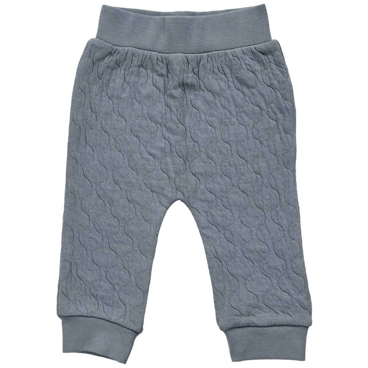 Gesteppte Jersey Hose blau-grau 74/80