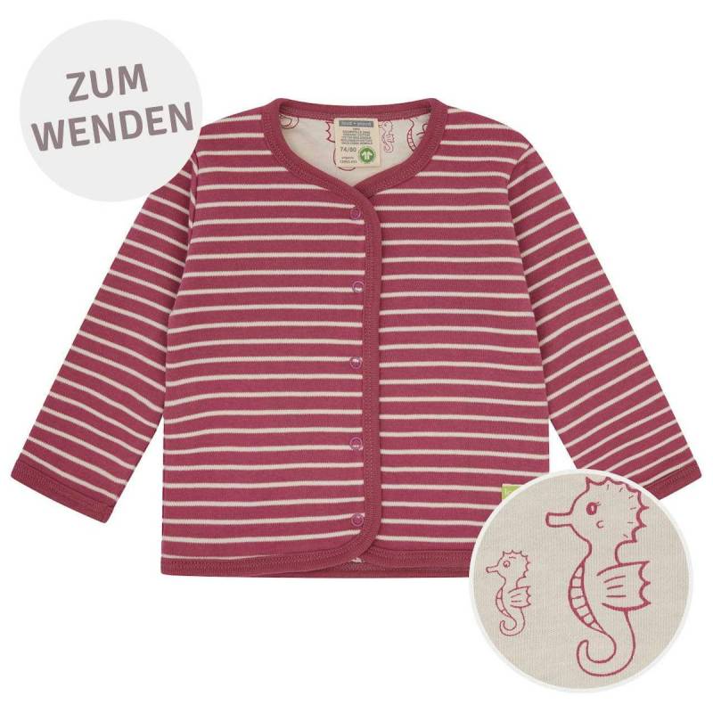 Gestreifte Wendejacke altrosa 74/80