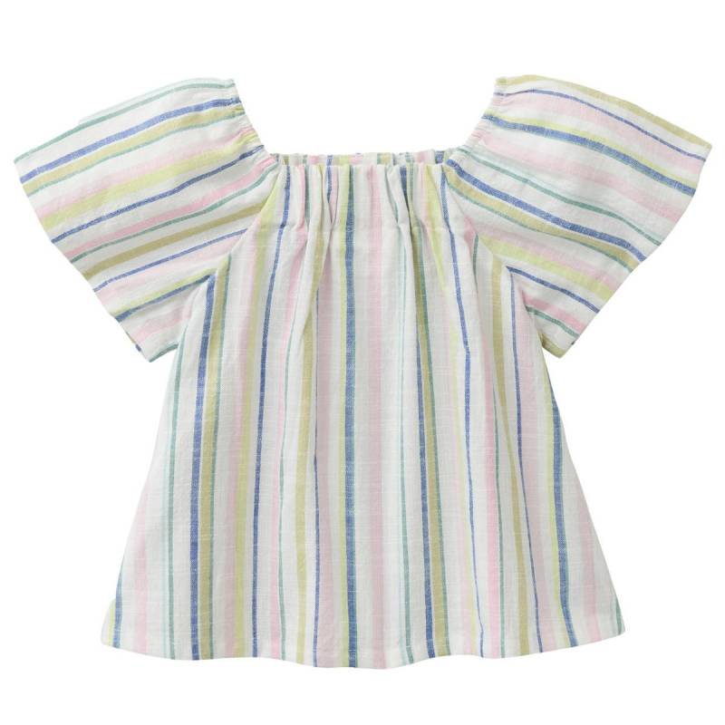 Gewebte kurzarm Bluse gestreift 86/92