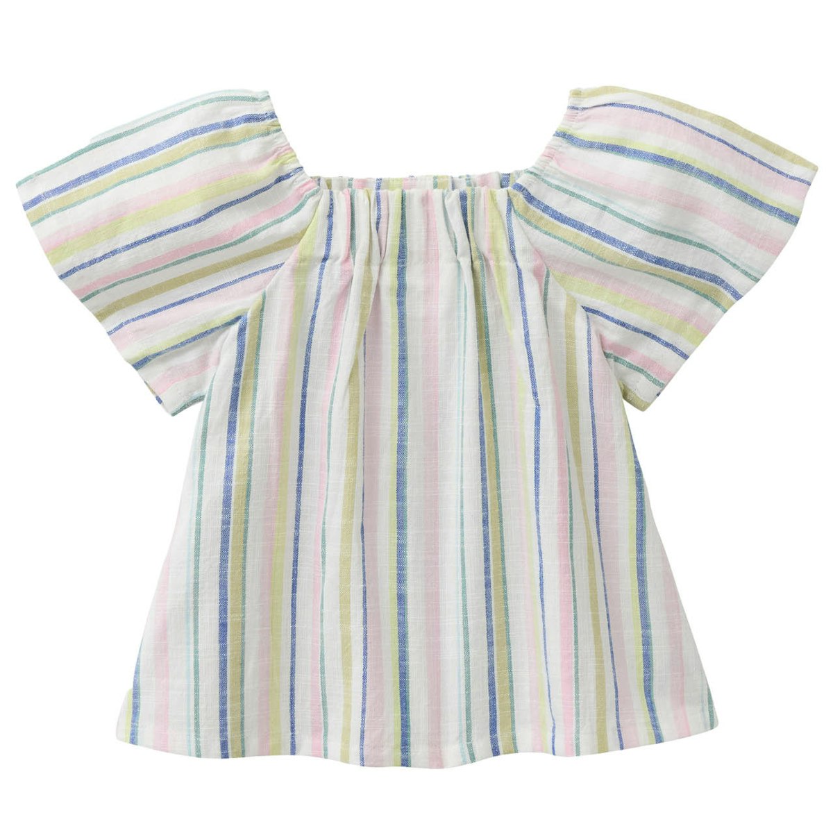 Gewebte kurzarm Bluse gestreift 98/104