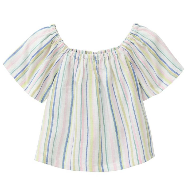 Gewebte kurzarm Bluse gestreift 98/104