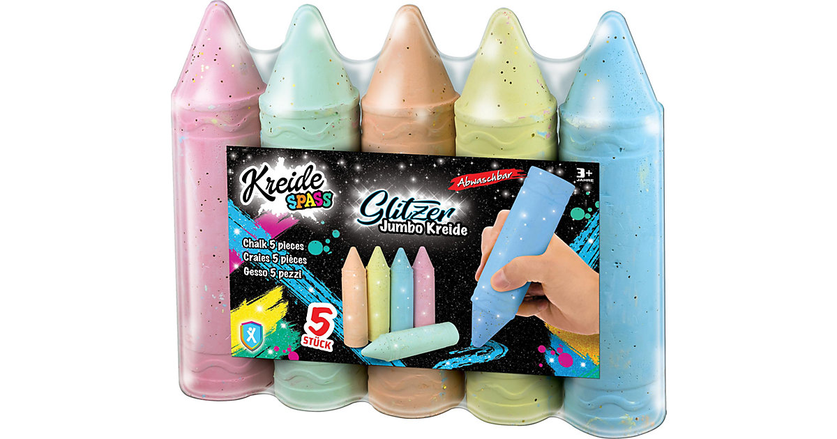 Glitzer Jumbo Kreide, 5er Set Glitzer Jumbo Kreide, 5er Set von XTREM Toys & Sports