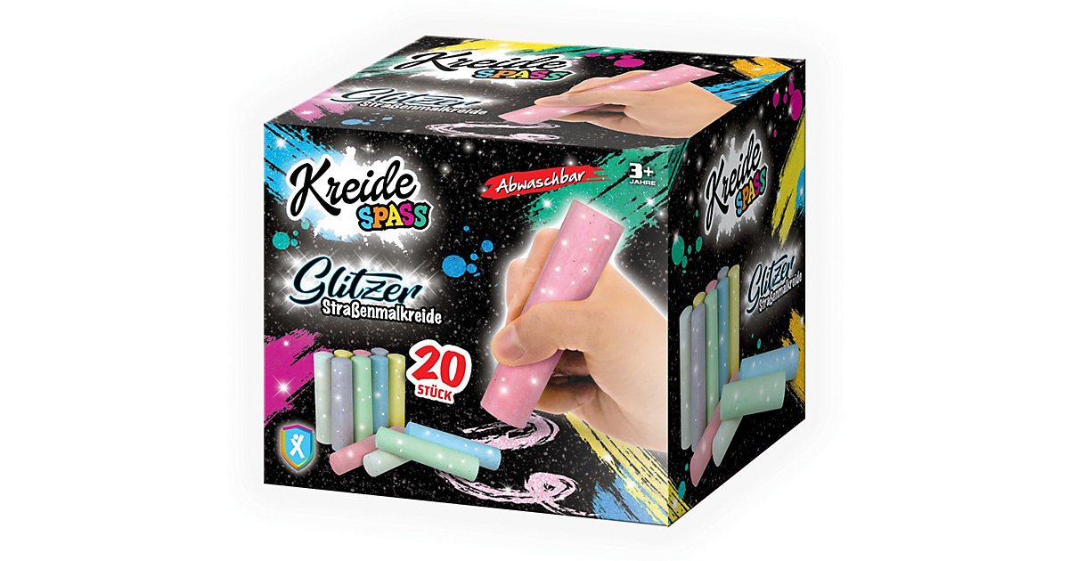 Glitzer Straßenmalkreide, 20 Stück Glitzer Straßenmalkreide, 20 Stück von XTREM Toys & Sports