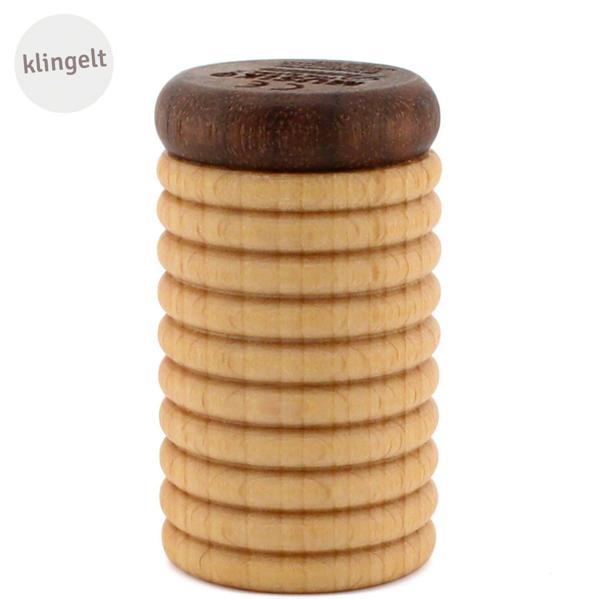Glöckchen-Shaker Holz Musikinstrument hell