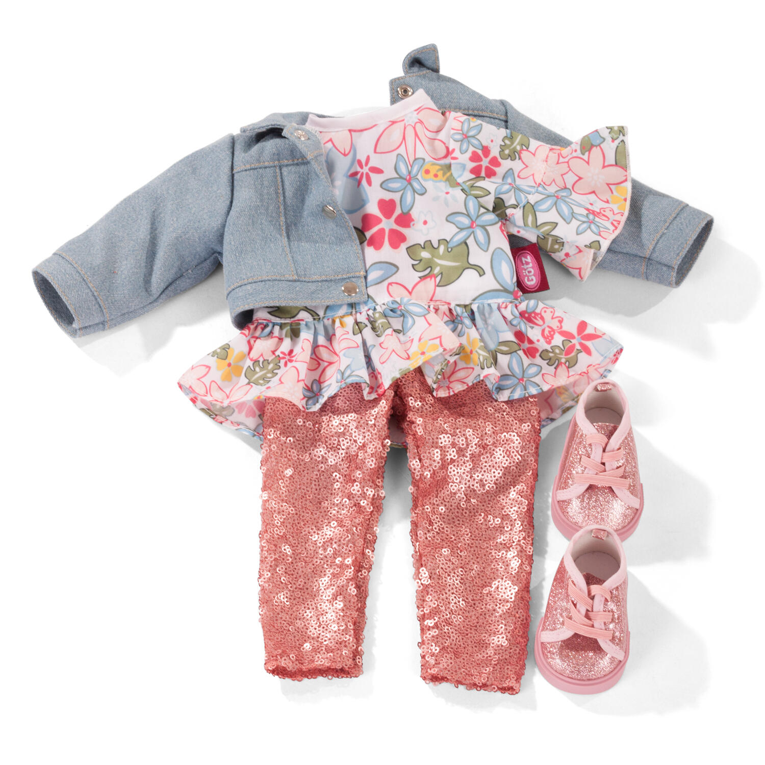 Götz - BKL Jeansjacke mit Glitzerhose / 45-50cm Götz - BKL Jeansjacke mit Glitzerhose / 45-50cm