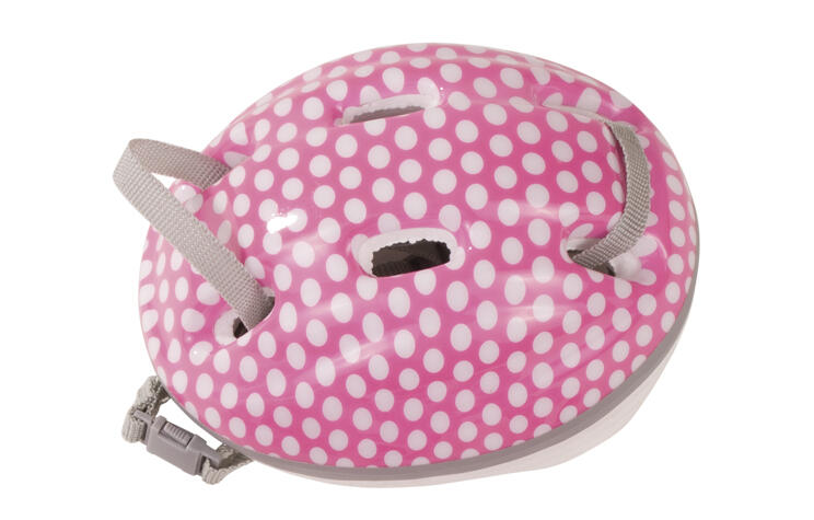 Götz - Puppen-Fahrradhelm rosa mit weißen Punkten
