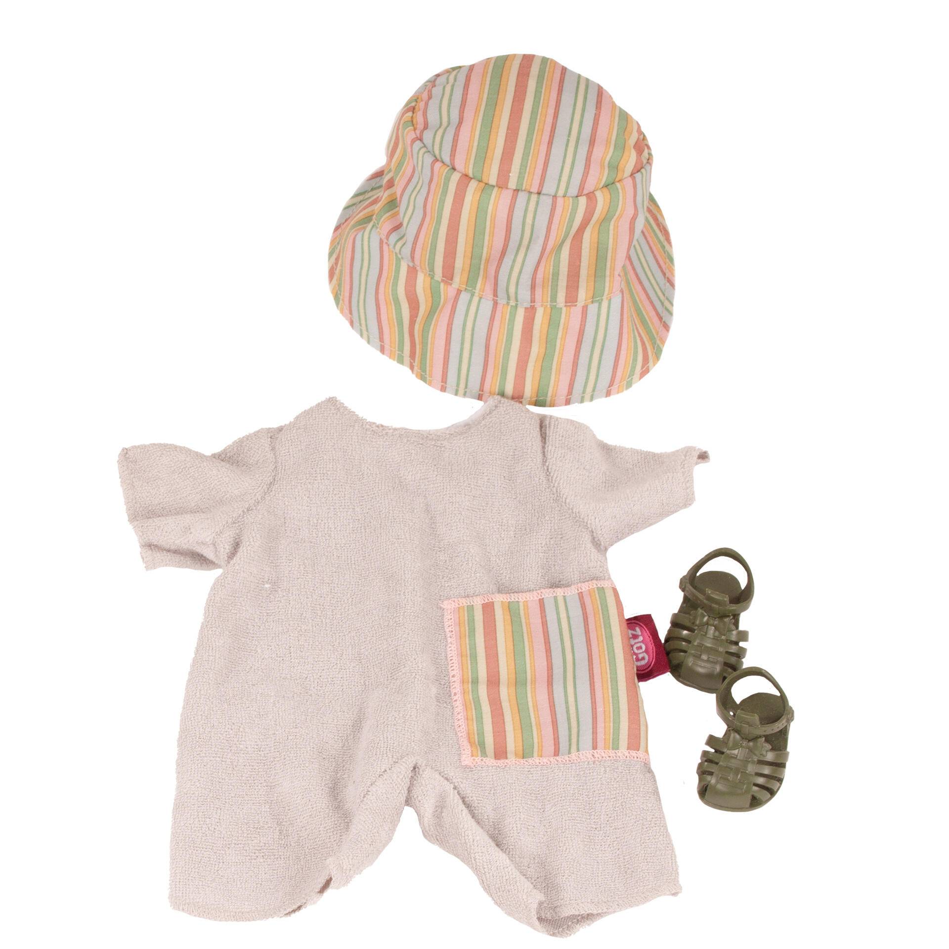 Götz - Puppenkleidung 30 cm Babykombi Streifen/grün