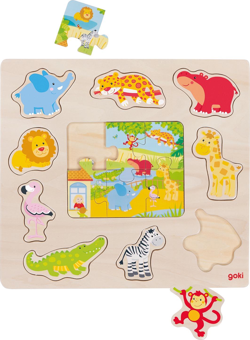 Goki - Einlegepuzzle Zootiere