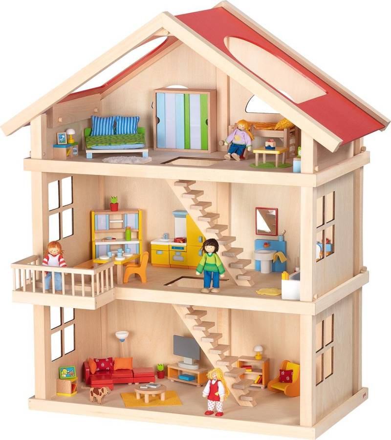 Goki - Goki Puppenhaus mit 3 Etagen