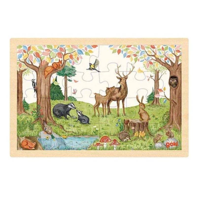 Goki - Holzpuzzle Waldtiere 24 Teile