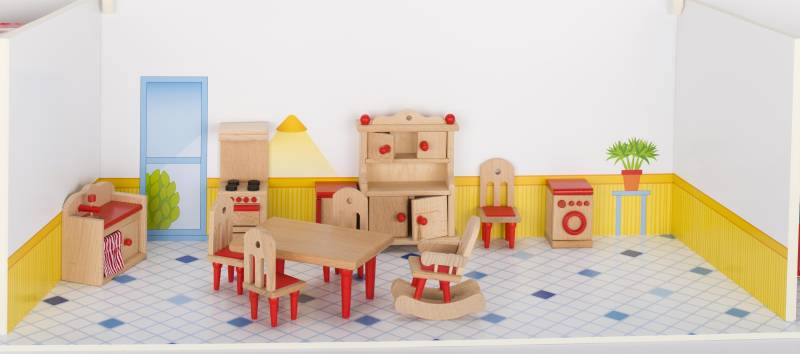 Goki - Puppenhaus Küche (rot, 11 Teile)