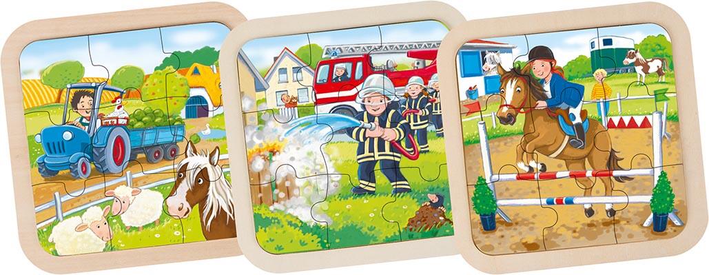 Goki - Puzzle Holz 9 Mini