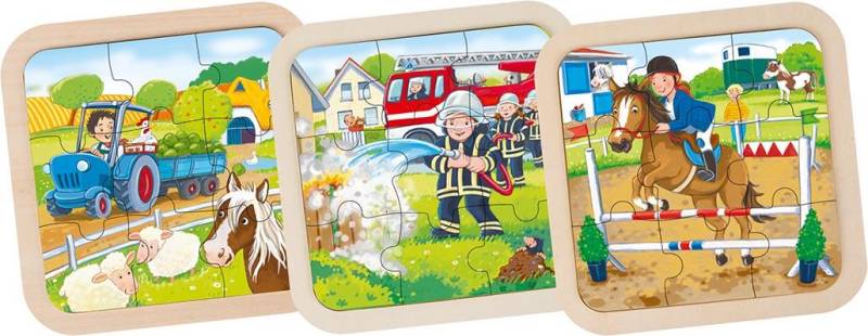 Goki - Einlegepuzzle Bauernhof, Feue