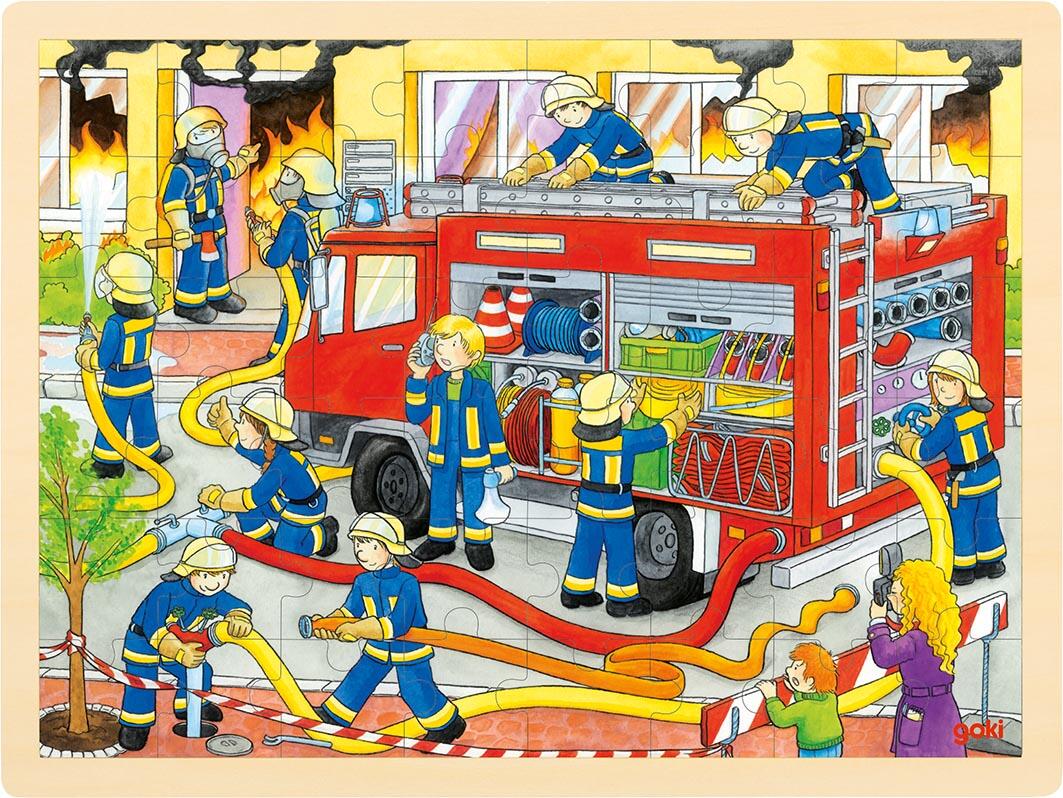 Goki - Puzzle Feuerwehreinsatz Holz 48Tl Goki - Puzzle Feuerwehreinsatz Holz 48Tl