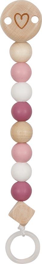 Goki - Schnullerkette / Holz&Silikon / rosa